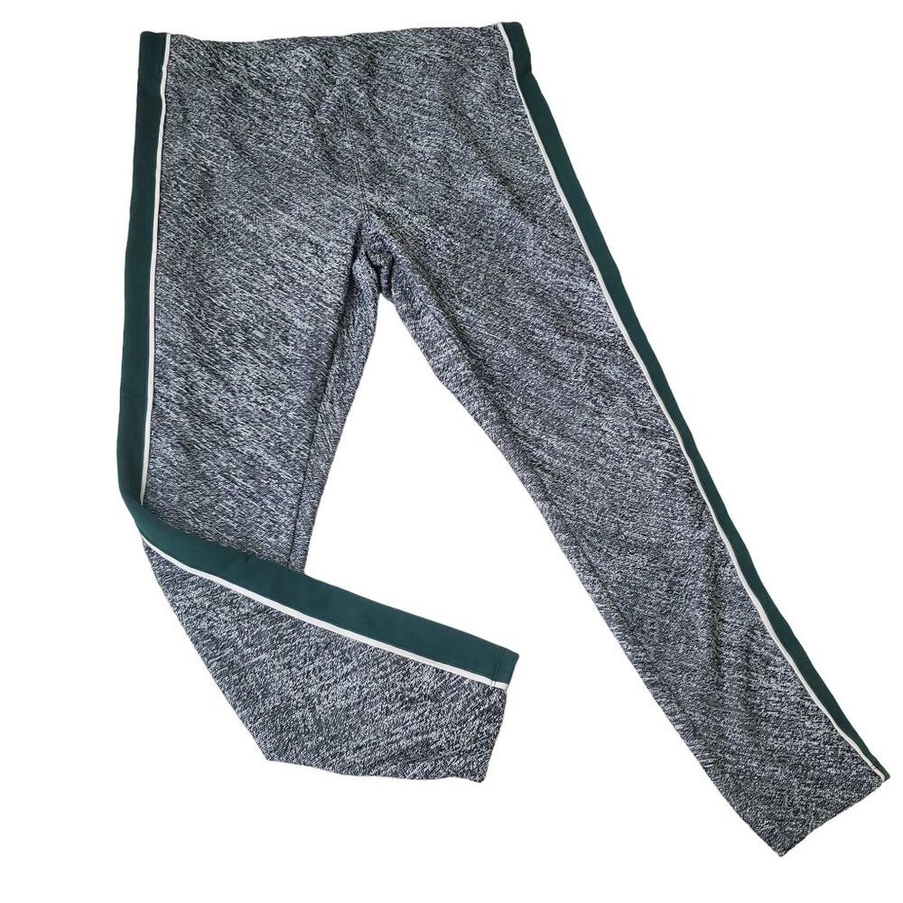 Express womens legging pants side‎ striped sz Large gray cropped high waist